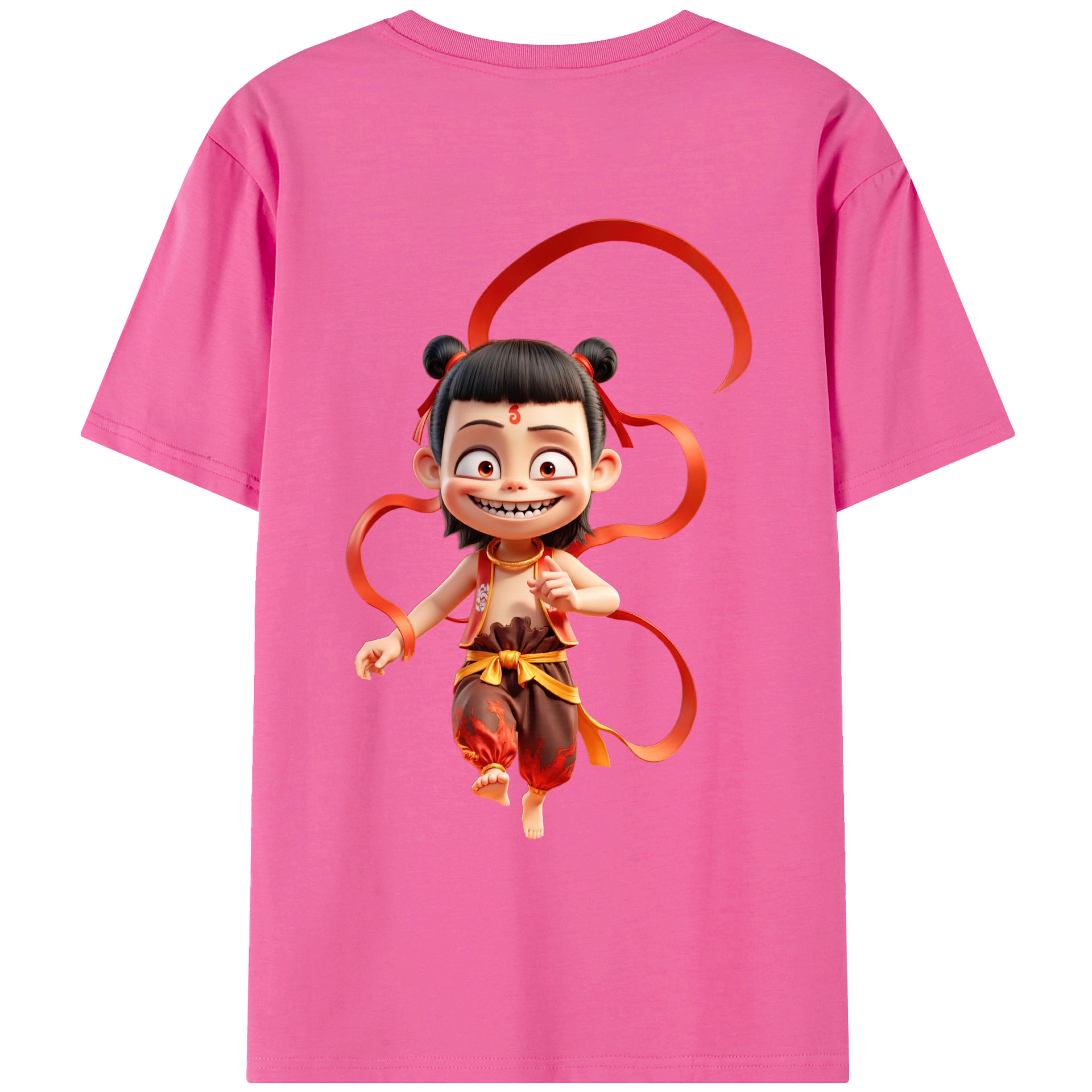（画像用） Ne Zha 2 ナタ 魔童の大暴れ レディース半袖Tシャツ(バックプリント)